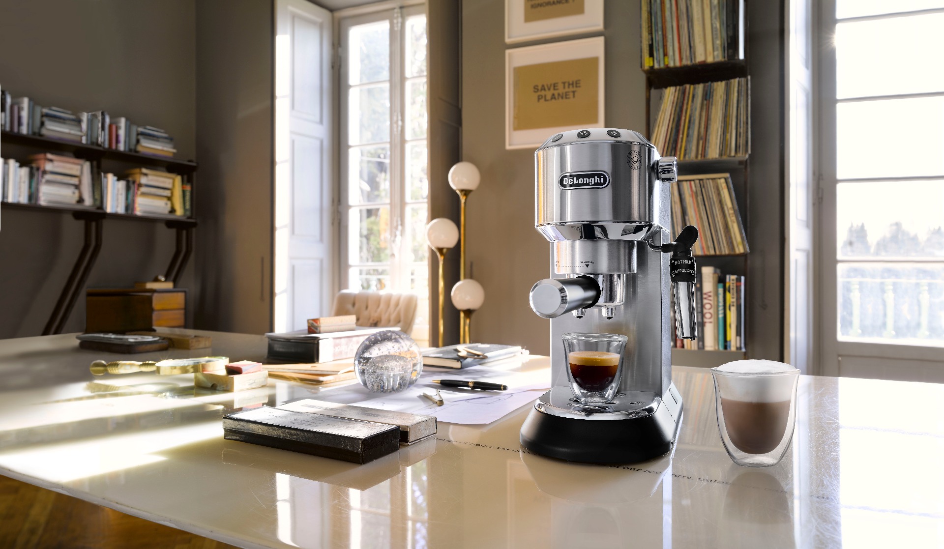 dedica style coffee machine on table